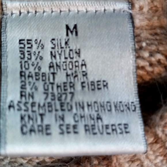 Croft&Barrow Tan/Brown Silk Sweater Sz med - Picture 5 of 6